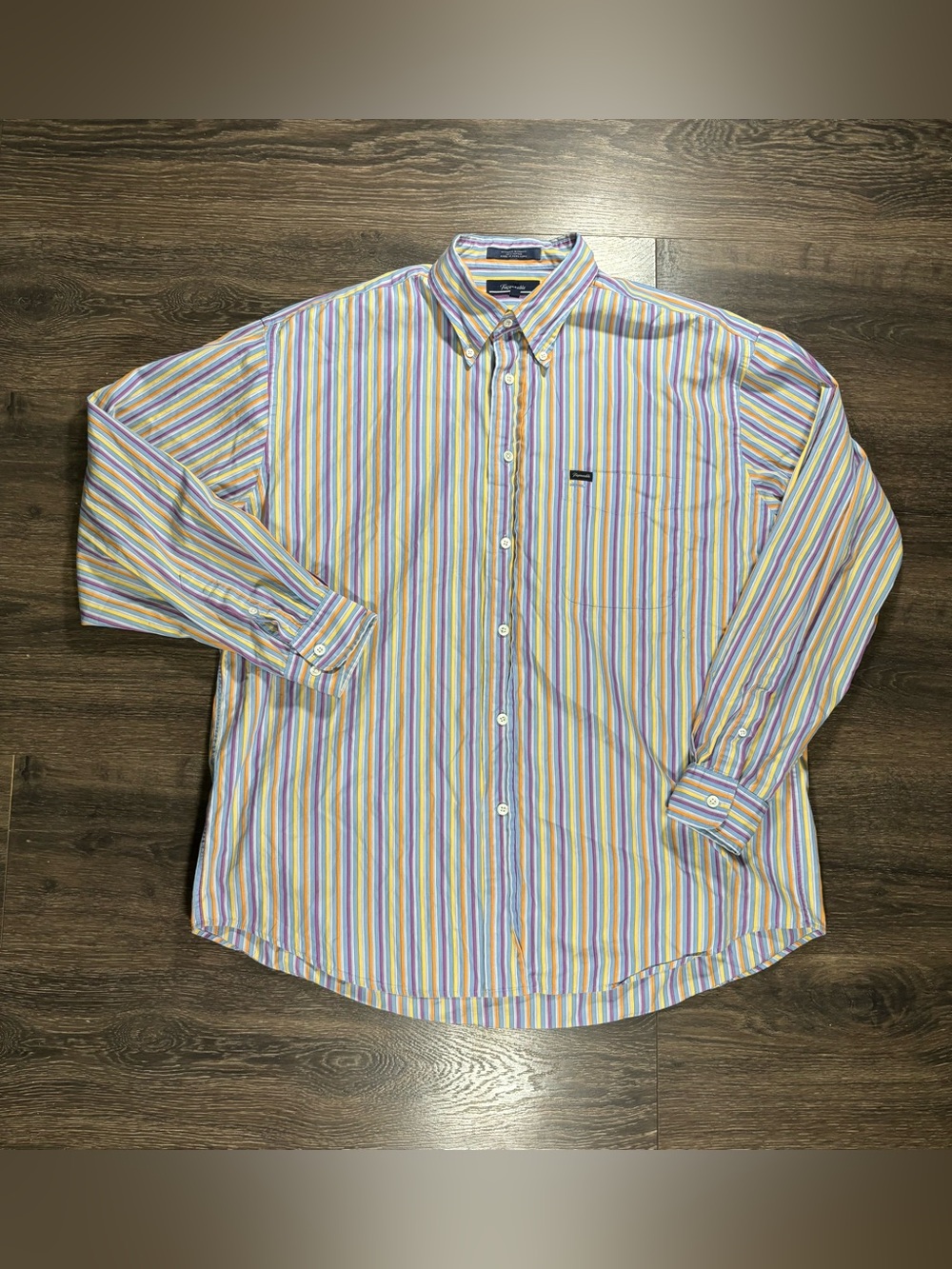 Vintage Faconnable Multistripe Button-Up Shirt